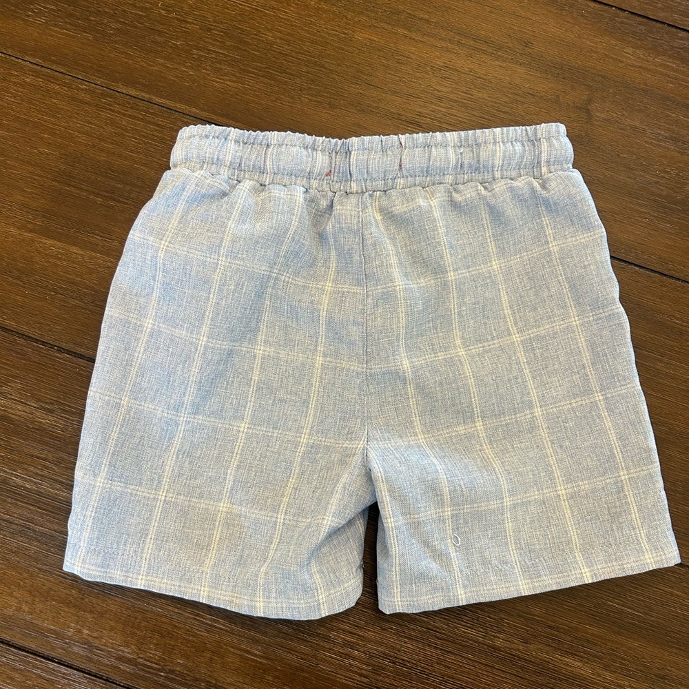 Blue Plaid Drawstring Shorts - Picture 2 of 3